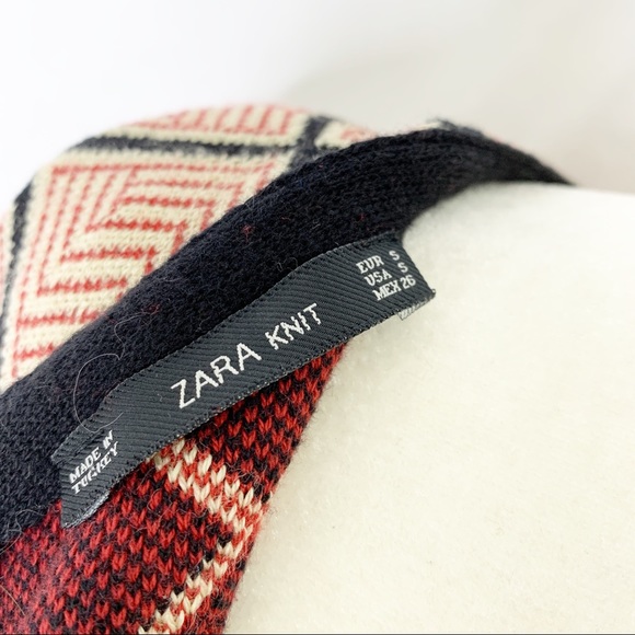 Zara Knit Geometric 3/4 Sleeves Shift Dress - Picture 6 of 6